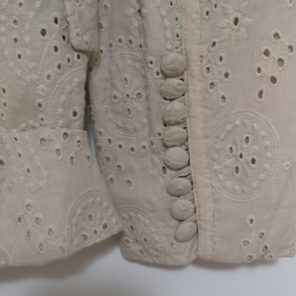🌟HP!!!🌟Rare VINTAGE MANGO SUIT Gorgeous Summer Jacket with chikan work fabric. - Picture 13 of 14